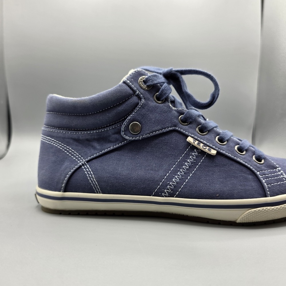 Taos Top Star Sneakers Womens 8.5 Blue Chambray Denim Mid Top Lace Up Comfort - Picture 10 of 15